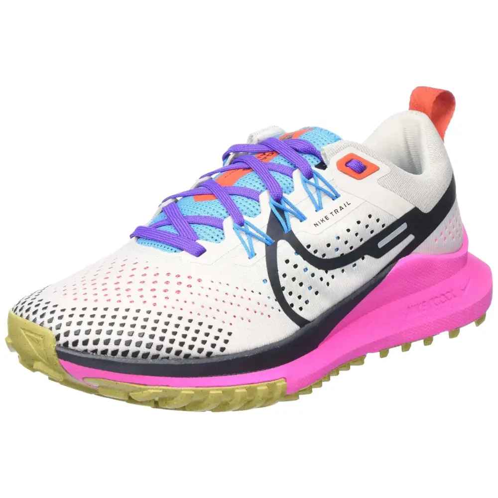 White nike womens sneaker lt orewood brn dk smoke with breathable mesh upper and rugged outsole in vibrant accents
