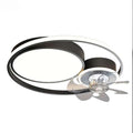 Modern black and chrome nordic light luxury ceiling fan lamp with integrated led lighting for luxury simple interiors