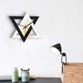 Nordic personality black and white creative wall clock with modern geometric design and mirrored center for decor
