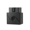 Black obd2 car gps locator with textured ribbed surface and circular grille for satellite tracking device use