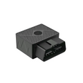 Black rectangular obd2 car gps locator with textured surface and angular design for satellite tracking device use