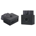 Black rectangular obd2 car gps satellite tracking device with textured surface and multiple ports for car gps locator use