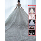 Off shoulder lace wedding dress in white featuring a voluminous skirt and delicate lace detailing perfect for brides