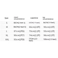 Size chart for off-the-shoulder bridal wedding lace gown with tulle skirt showing cm and feet measurements s to xxl