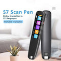 Black s7 offline scanning translation dictionary pen with sleek slim design and colorful app icons on touchscreen display