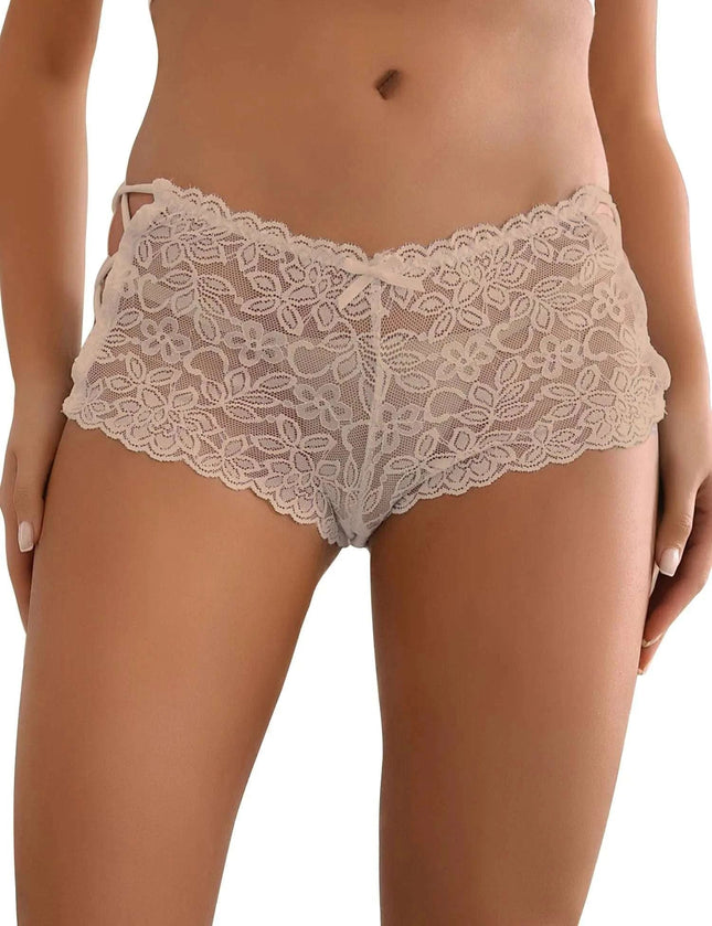ohyeahlady Womens Lace Boyshort Panties Sexy Tangas Cheeky Lace Panties Lingerie Underwear Briefs - Royalessencelux