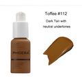 Toffee 112 dark tan liquid foundation with oil control and matte finish from phoera for luxury women’s fashion
