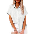 Light gray short-sleeved casual cotton linen pocket shirt with subtle texture for olive green casual wear