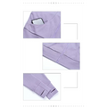 Lavender athletic leggings with smooth stretchy fabric and subtle seam detailing paired with olive green cropped running sport coat royale essence lux
