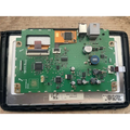 Green circuit board with electronic components and white label for original car exterior screen replacement touch use