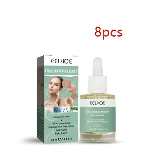A bottle of eelhoe original protein anti aging collagen serum with white dropper cap and matching box for aging collagen serum use