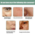 This anti aging collagen serum advertisement shows five close ups of different skin concerns for aging collagen care