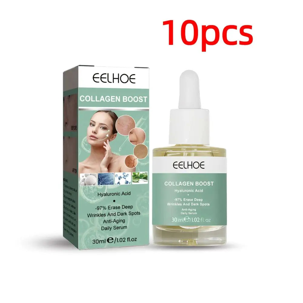 Eelhoe original protein anti aging collagen serum in 30ml clear glass bottle with white dropper and light green label