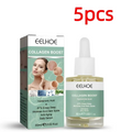 Original protein anti aging collagen serum in transparent glass bottle with white dropper and green label by eelhoe