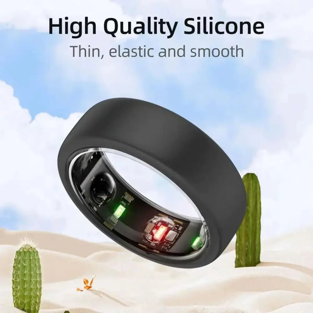 Black silicone protector case for oura ring 3rd gen with a sleek thin profile and smooth surface