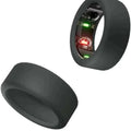 Black oura ring 3rd gen silicone protector case with sleek design, visible circuitry, and green red LED lights