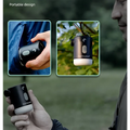 Black and white portable mini camping air purifier with a white cylindrical sleek design by flextailgear