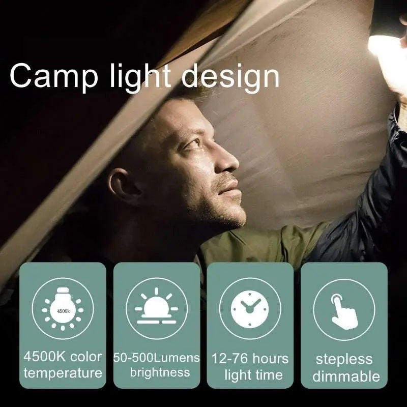Outdoor products p2 pro portable mini camping air purifier with white cylindrical body and bright led flashlight