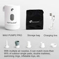 White cylindrical max pump2 pro portable mini camping air purifier with gray control panel and chameleon logo