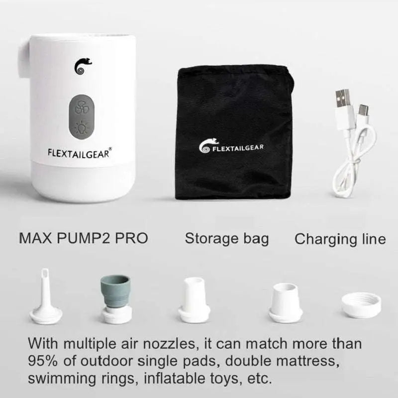 White cylindrical max pump2 pro portable mini camping air purifier with gray control panel and chameleon logo