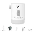 White cylindrical portable mini camping air purifier with sleek design and interchangeable nozzles by flextailgear