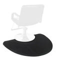 Outer circle black salon mat featuring high-density foam in a black semi-circular design for under chair base placement