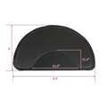 Black semi-circular salon mat featuring high-density foam with smooth padded surface and curved edges for comfort