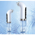 White and silver electric facial cleansing oxygen bubble blackhead remover pore vacuum with transparent water reservoir
