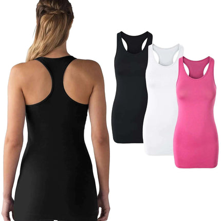 Pafnny Workout Tanks for Women Extra Long Camisole Tops Racerback Tank Tops for Women Work Out Tops Gym Running - Royalessencelux