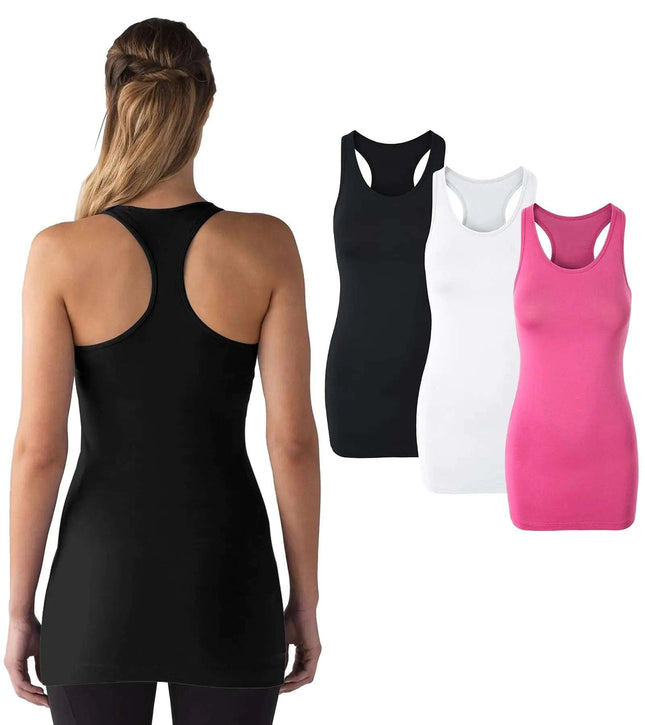 Pafnny Workout Tanks for Women Extra Long Camisole Tops Racerback Tank Tops for Women Work Out Tops Gym Running - Royalessencelux