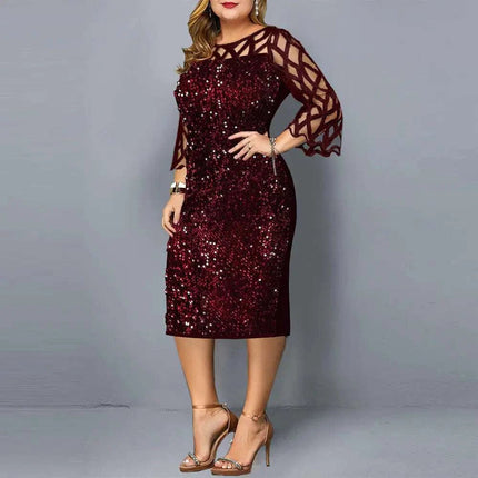 Party Dresses Sequin Plus Size Women's Sexy Night Club Dress - Royalessencelux