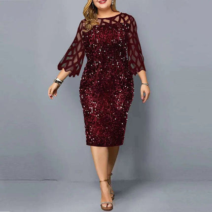 Party Dresses Sequin Plus Size Women's Sexy Night Club Dress - Royalessencelux
