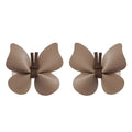 Beige leather butterfly bag clip children’s barrettes with dark brown fabric ties for stylish hair styling