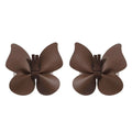 Brown leather butterfly bag clip children’s barrettes featuring pastel leather butterfly design for kids hair styling