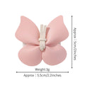 Delicate pink leather butterfly bag clip children’s barrettes with white fabric strap for secure fastening
