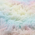 Pastel rainbow nordic living room carpet with soft fluffy texture in diameter round shape plush shag rug