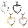 Peach heart memorial locket necklace with heart-shaped pendants in silver black gold and rose gold luxury women’s fashion