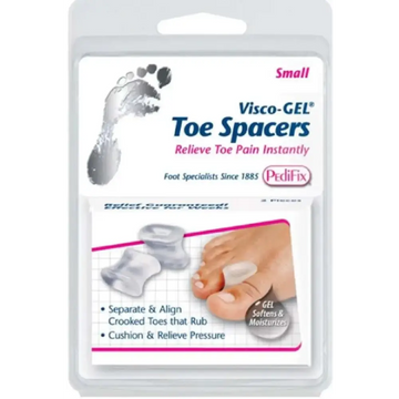Pedifix visco-gel toe spacers small clear gel toe spacers in a compact package for comfortable toe alignment