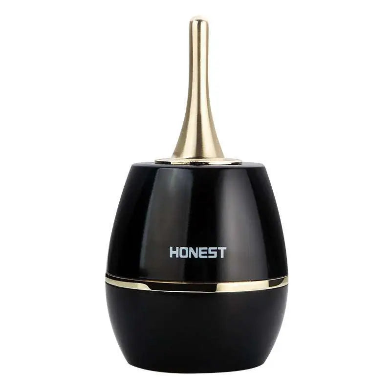 Black glossy ceramic jar with gold-tone metallic lid and honest brand name for personalized metal creative oil-electric hybrid lighter
