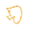 Gold-colored personalized stainless steel constellation ring with sleek minimalist design in stainless steel silver finish
