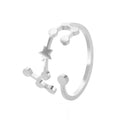 Personalized stainless steel silver constellation ring with sleek minimalist design featuring interconnected stars and dots