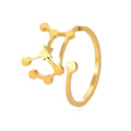 Gold-colored personalized stainless steel constellation ring with sleek minimalist design for elegant wear