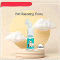 White plastic spray bottle with teal label and pet illustration for 150ml pet cleaning gloves foam cleaner