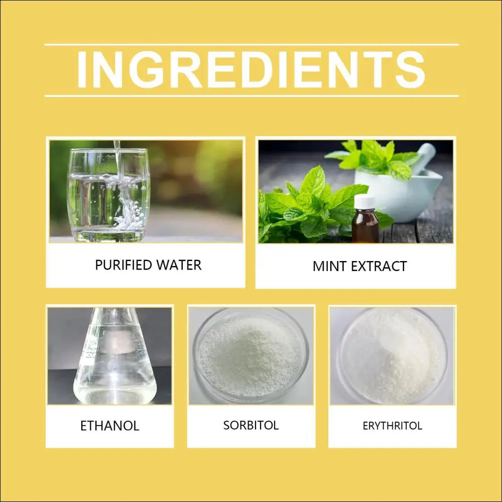 The back side of a pet skin care herbal yeast supplement shows ingredients including purified water mint extract and ethanol