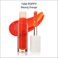 Phoera high shine crystal lip gloss in blazing orange 105 tube with white cap and silver applicator for luxury women’s fashion