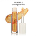 Phoera high shine crystal lip gloss in shimmering gold pearl finish for luxury women’s fashion looks