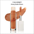 Phoera high shine crystal lip gloss in honey butter brown shade 112 with silver applicator for luxury women’s fashion