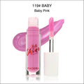 Phoera high shine crystal lip gloss baby pink in clear glass tube with white cap and silver applicator for luxury women’s fashion