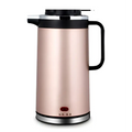 Pink 1.8l rose gold stainless steel electric kettle double insulated with black handle and lid accents