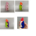 Colorful plastic lime radish knife with bright orange blade and multi-colored handle for gravity cub toy printing gravity cub